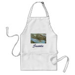Antique Map Aerial View City of Seattle Washington Adult Apron