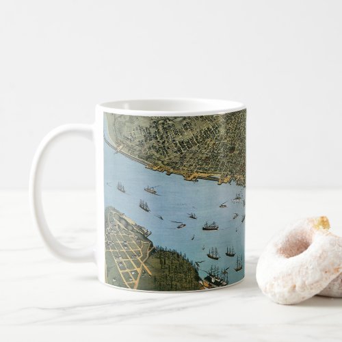 Antique Map Aerial View City of Seattle Washington Coffee Mug