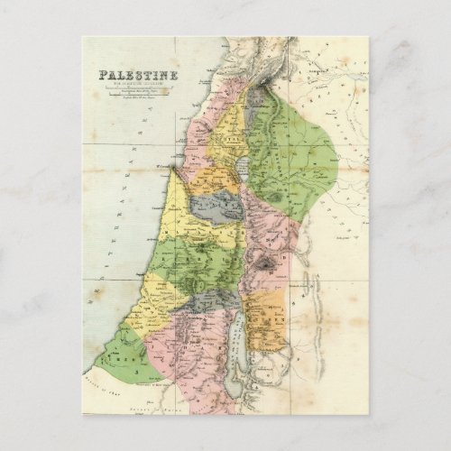 Antique Map _ Biblical Palestine Postcard