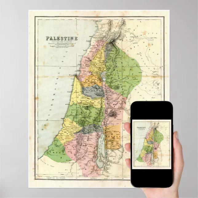 Antique Map — Biblical Palestine Poster | Zazzle