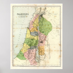 Antique Map — Biblical Palestine Poster