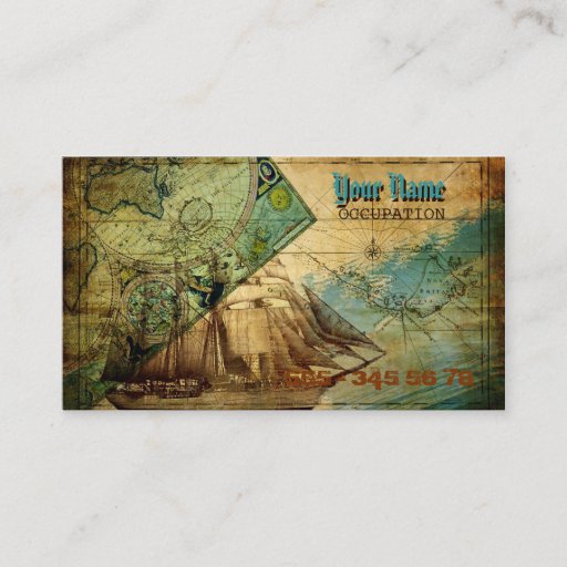 Customizable Antique Map - Business Card