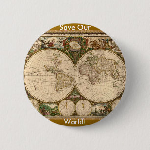 ANTIQUE MAP BUTTON