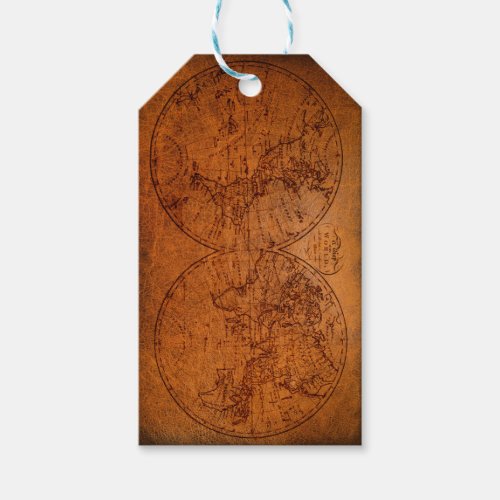 Antique Map Classic Vintage Rustic Gift Tags