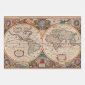 Antique Map Heavy Weight Decoupage Wrapping Paper  (Front)