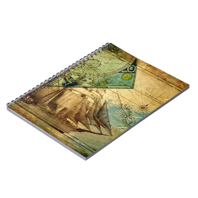 Map Designs Notebook Antique Map - Notebook | Zazzle