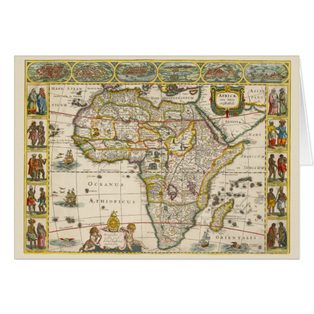 Antique Map of Africa by Hondius and Jansson (Front Horizontal)