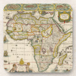 Antique Map of Africa by Hondius and Jansson Beverage Coaster