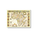 Antique Map of Africa by Hondius and Jansson Canvas Print