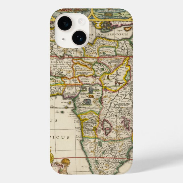 Antique Map of Africa by Hondius and Jansson Case-Mate iPhone Case (Back)