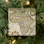 Antique Map of Africa by Hondius and Jansson Ceramic Ornament