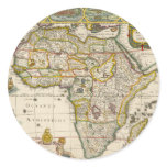 Antique Map of Africa by Hondius and Jansson Classic Round Sticker