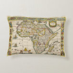 Antique Map of Africa by Hondius and Jansson Decorative Pillow