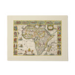 Antique Map of Africa by Hondius and Jansson Doormat