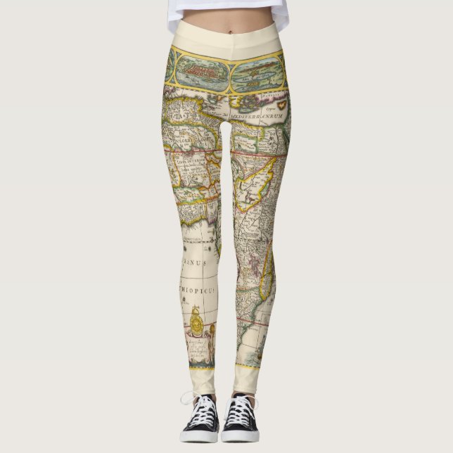 Antique Map of Africa by Hondius and Jansson Leggings (Front)