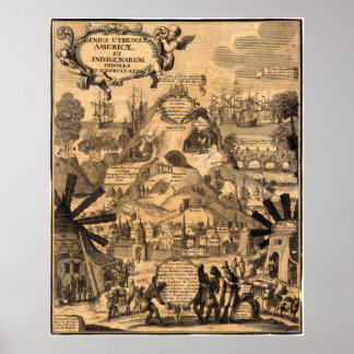 Antique Map of America Poster