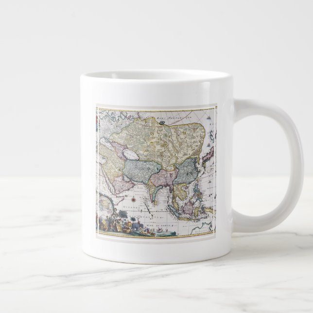 Antique Map of Asia | 1696 Giant Coffee Mug (Right)