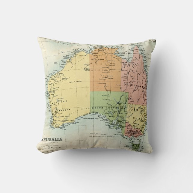 Antique map of Australia Throw Pillow (Front)