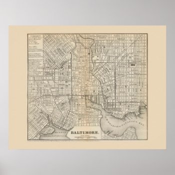 Antique Map Of Baltimore Maryland 1866 Poster by whereabouts at Zazzle