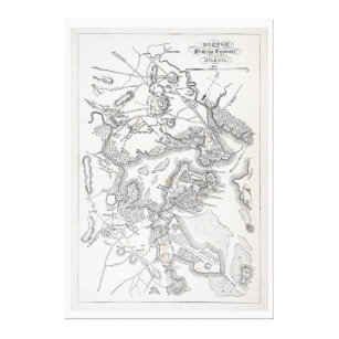 Antique Map of Boston   1775-1776 Canvas Print
