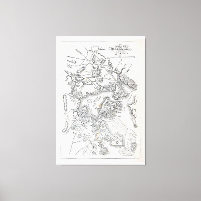 Antique Map of Boston | 1775-1776 Canvas Print (Front)