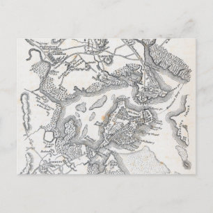 Antique Map of Boston 1775-1776 Postcard