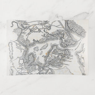 Antique Map of Boston 1775-1776 Trinket Tray