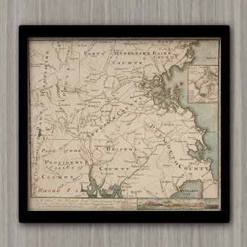 Antique Map Of Boston And Environs 1775 Poster by whereabouts at Zazzle