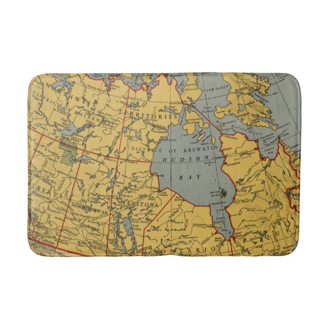 Antique Map of Canada Bath Mat (Front)