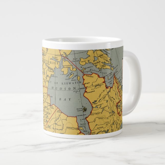 Antique Map of Canada Giant Coffee Mug (Front Right)