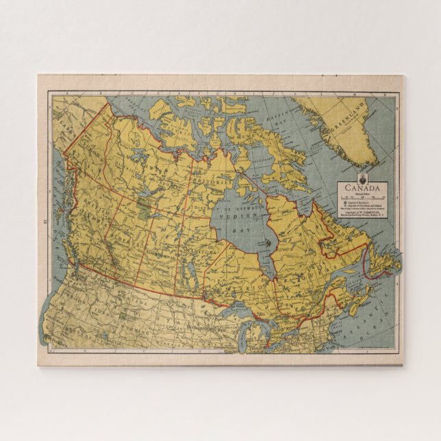 Antique Map of Canada Jigsaw Puzzle (Horizontal)