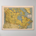 Antique Map of Canada Poster