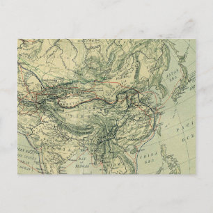 Antique Map of Central Asia Postcard