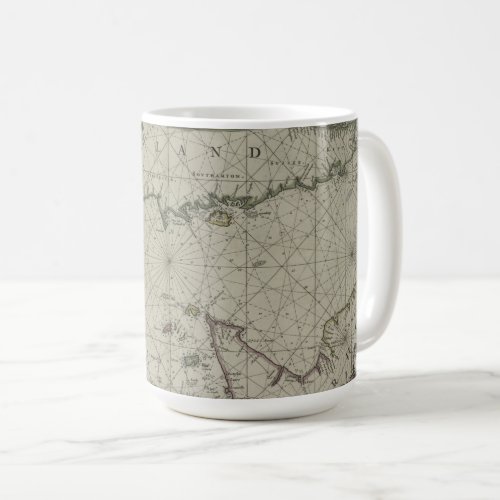 Antique Map of Channel 1666 colour engraving Coffee Mug