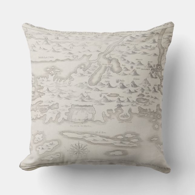 Antique Map of Croatia Throw Pillow (Front)