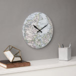 Antique Map of Denmark, Danmark in Danish, 1905 Clock