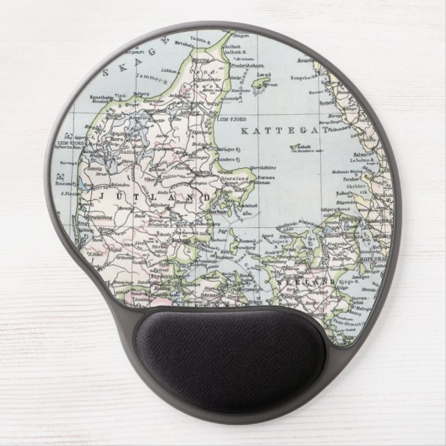 Antique Map of Denmark, Danmark in Danish, 1905 Gel Mouse Pad (Front)