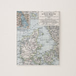 Antique Map of Denmark, Danmark in Danish, 1905 Jigsaw Puzzle