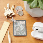 Antique Map of Denmark, Danmark in Danish, 1905 Keychain