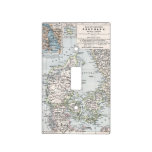 Antique Map of Denmark, Danmark in Danish, 1905 Light Switch Cover