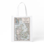 Antique Map of Denmark, Danmark in Danish, 1905 Reusable Grocery Bag