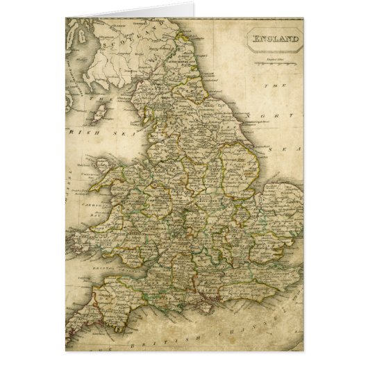 Antique Map of England and Wales Cards (Front)