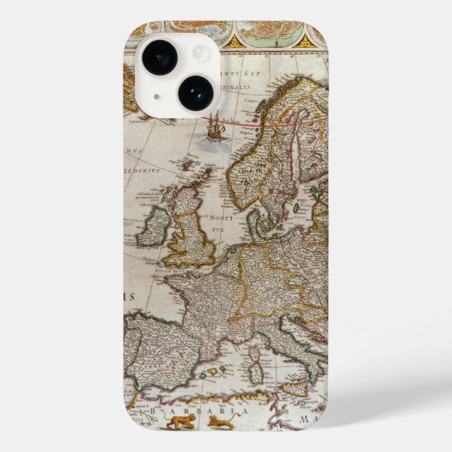Antique Map of Europe by Willem Jansz Blaeu, c1617 Case-Mate iPhone Case (Back)