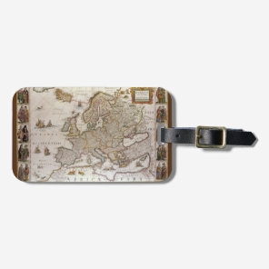 Antique Map of Europe by Willem Jansz Blaeu, c1617 Luggage Tag