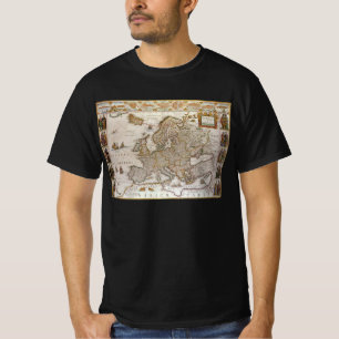 Antique Map of Europe by Willem Jansz Blaeu, c1617 T-Shirt