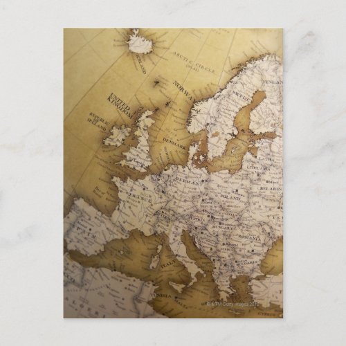Antique map of europe Old world Postcard