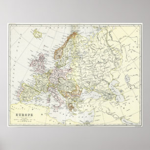Antique map of Europe Poster