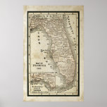 Antique Map Of Florida Poster at Zazzle