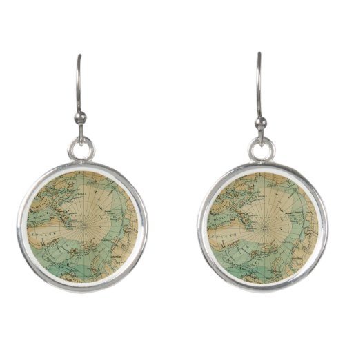 Antique map of Greenland fashionable Earrings