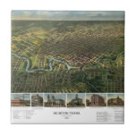 Antique Map of Houston, Texas with Buffalo River Ceramic Tile